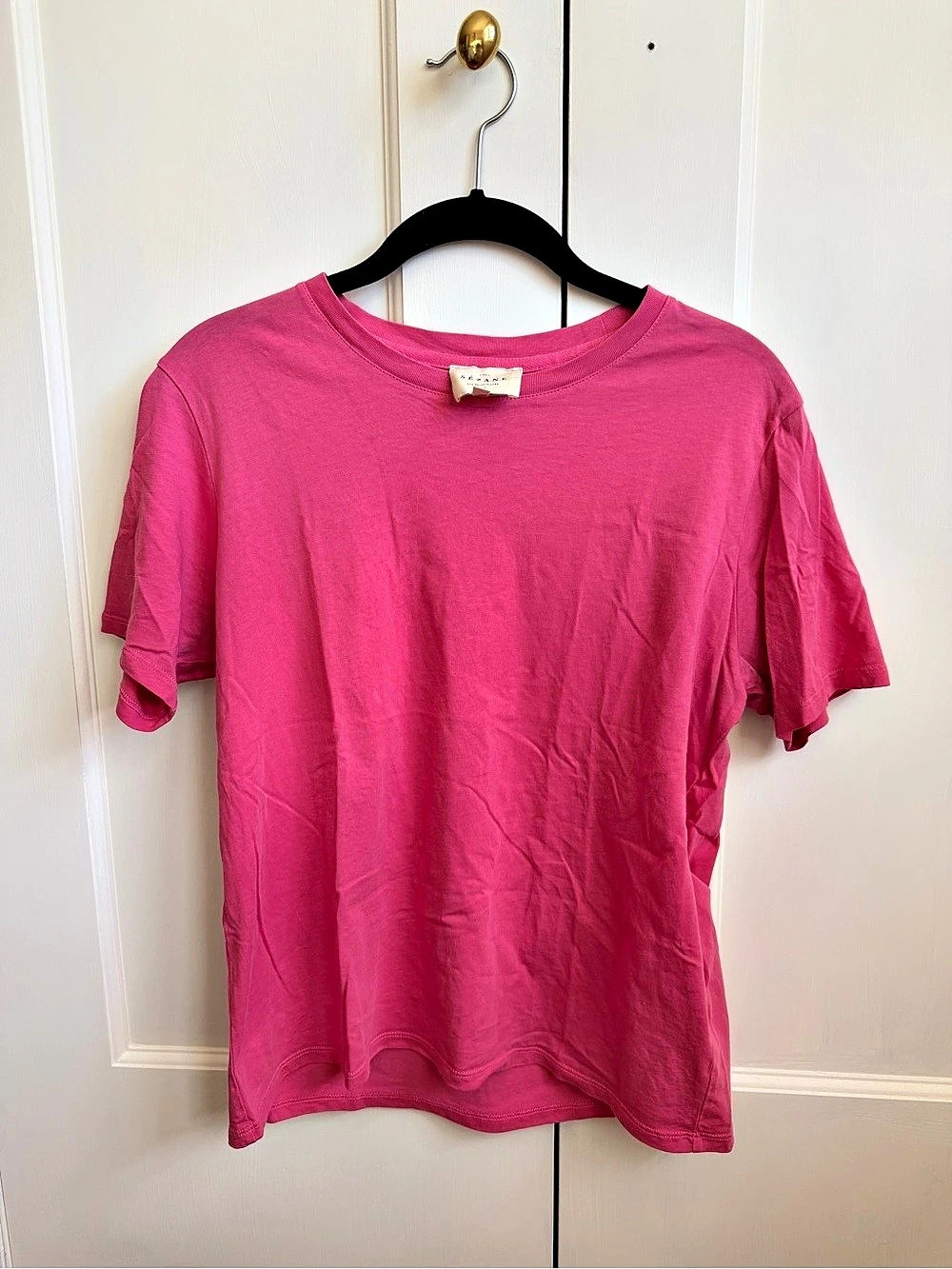 Sézane Conrad organic cotton T-Shirt Short Sleeve Tee in Pink Size Medium